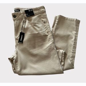 Express Slim Fit Hyperstretch Warm Stone Wash Off White Jeans Men’s Size 30